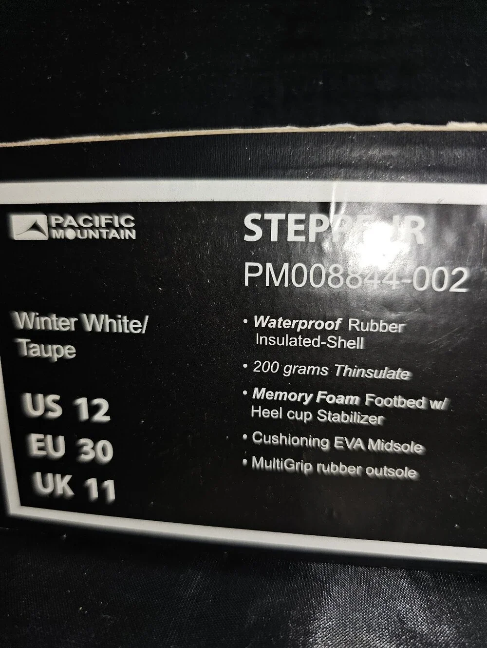 NIB Pacific Mountain Kids Winter  Lace-Up Snow Boot Light Gray and Brown Sz 12